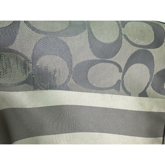 DAMAGED Coach Signature C Monogram Medium Tote Gray White Stripe Down Middle - Picture 15 of 15